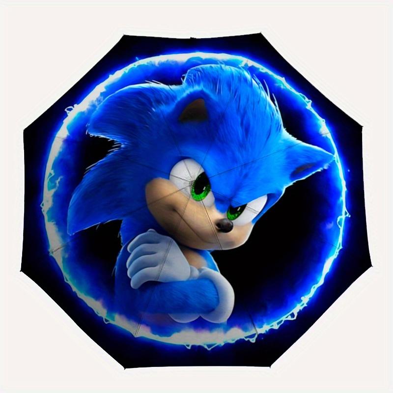 1pc Sonic Durable Cartoon Folding Umbrella,Compact Umbrella for Men and Women, Suitable for Travel or Daily Use.Z077