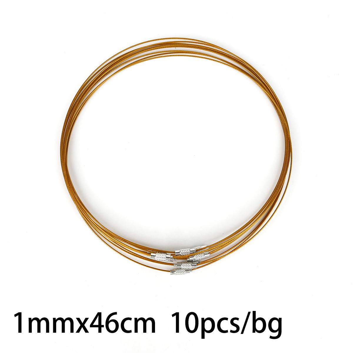 

Смешанные цвета, 10 шт./лот, 46 см, ожерелье из нержавеющей стали, проволочный шнур для DIY, ювелирные изделия, шероховатость 1 мм, женское колье-колье жёлтый
