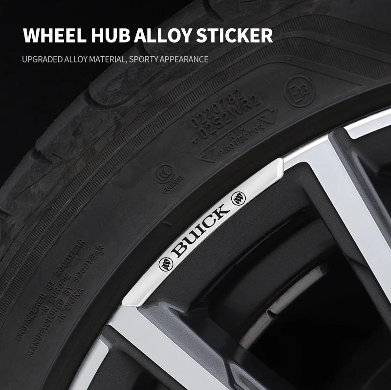 4Pcs Car Wheel Hub Rim Stickers Decals Auto Accessories For Buick Envision Excelle GT Verano Regal LaCrosse Encore enclave GL8 ZT1