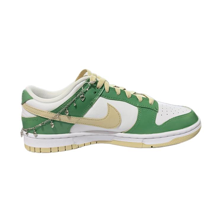 Nike Dunk Bubble Liquor Abrasion Resistant Low top Skateboard Shoes Men's White Green DV0833-100(Team48-)