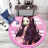 Classic Japanese-style Cartoon Demon Slayer Round Rug, Home Soft Decorative Anti-slip Yoga Mat and Chair Mat, Outdoor Floor Mat Carpet K10