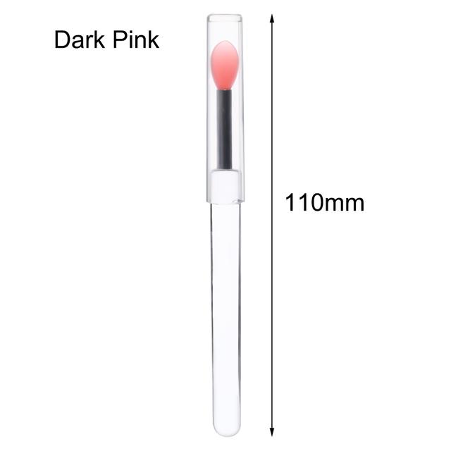 1/3PC Portable Lip Brush Multifunctional Soft Silicone Head Lip Balm Lipstick Applicator with Cover Professional Makeup Brushes