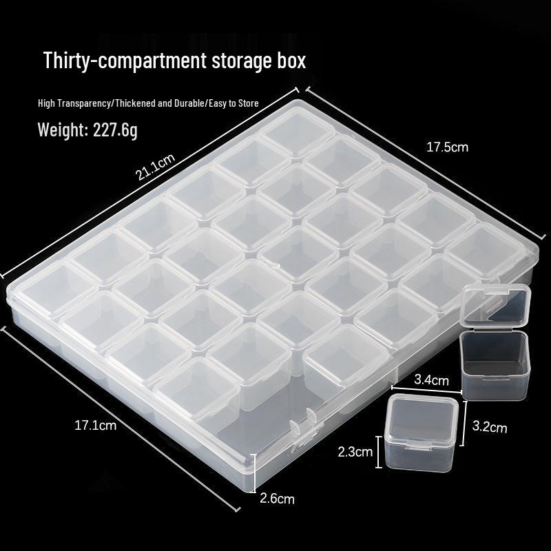 

Полупрозрачная коробка для хранения украшений для нейл-арта - Одно отделение, Дизайн с бриллиантами, Пластик, Пустая.