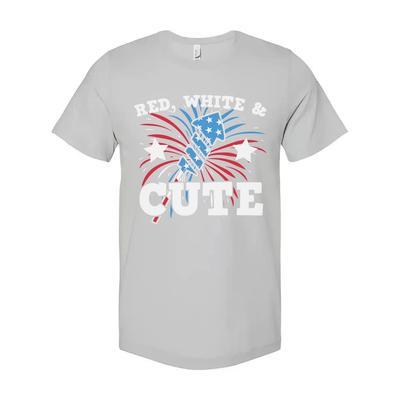 Patriotisches Unisex Grafik-T-Shirt mit Feuerwerk und Rot-Blauem Thema für Unabh