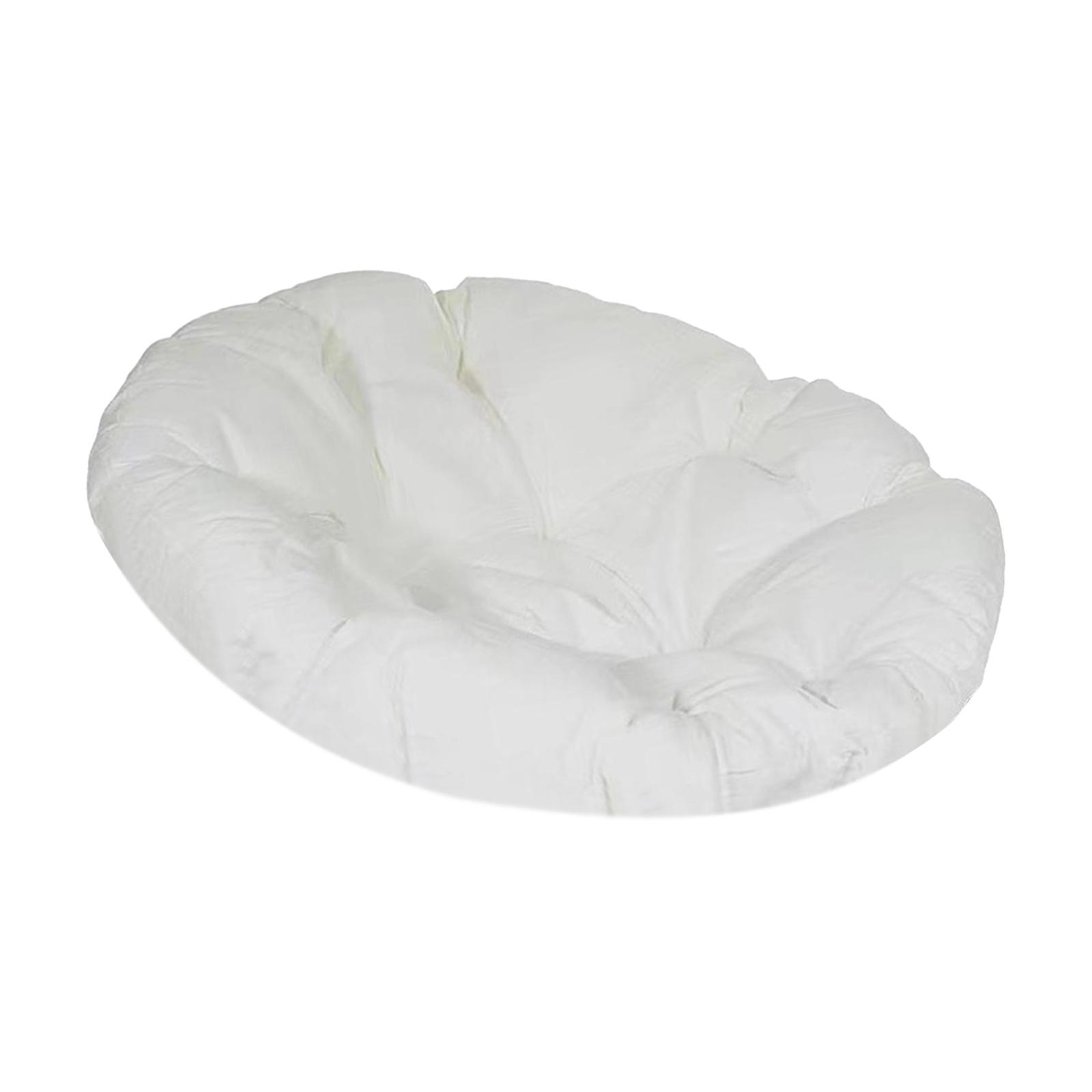 Подушка для стула Papasan, подушка для стула Egg, коврик для садового стула, моющийся, толстый, круглый, 15,7 дюйма, для сидений кресел-качалок, прочный белый