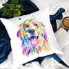 Dog Paw Printed Cushion Cover Decorative Sofa Chair Watercolor Dog Pattern Pillowcase for Home Hotel Car Pillows Cover
