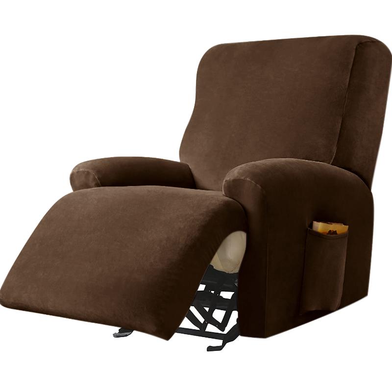 Single Seat Anti Slip Recliner Sofa Covers Velvet Stretch Reclining Couch Slipcovers Furniture Anti Cat Scratch Recliner Chair Spilcover