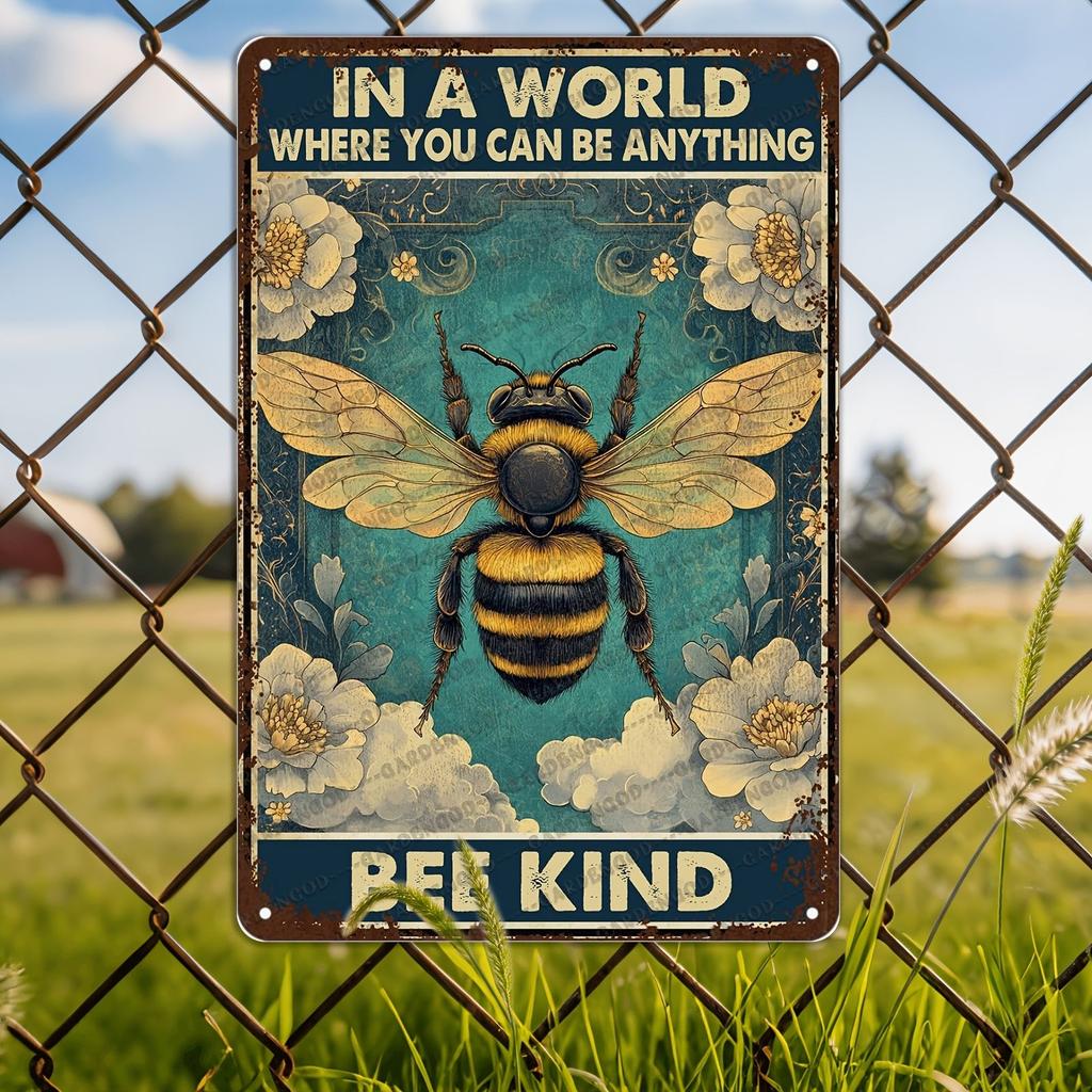 Vintage Bee Tin Sign Creative Garage Wall Decor Home Art