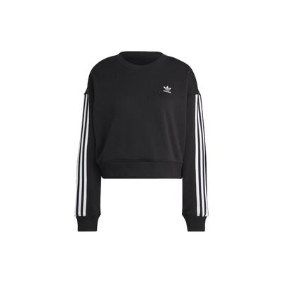 Originals Logo Print Three Stripes Short Sleeve Crewneck Sweatshirt Women Sweatshirt Black IB7396