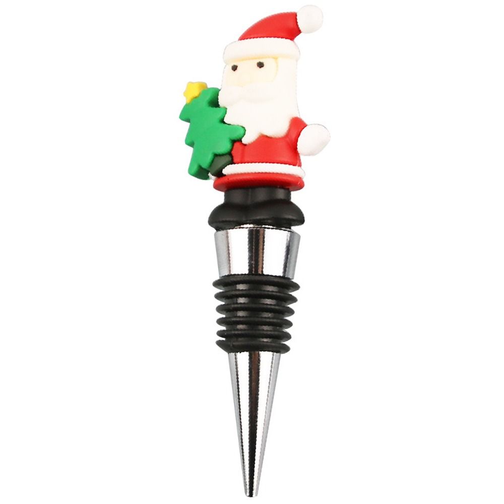 Reusable Christmas Wine Bottle Stopper Vacuum Sealed Christmas Bottle Sealing Plug Holiday Party