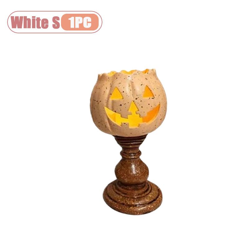 1-4pcs Rustic White Pumpkin Tealight Candle Holder Lantern Design for Fall Halloween Thanksgiving Home Centerpiece Decor