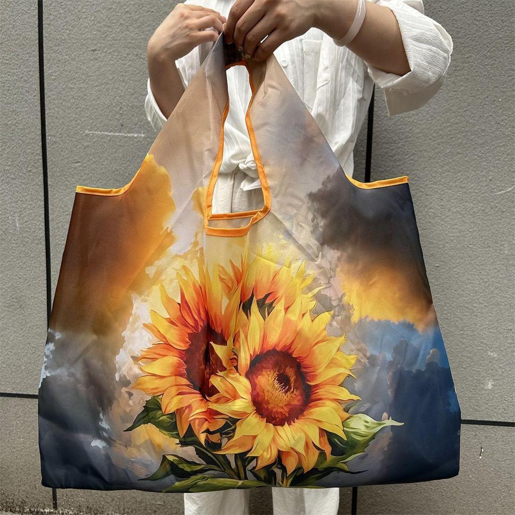 Borsa Tote da Viaggio Pieghevole Ecologica con Cartoni Animati - Borsa da Shopping a Spalla Singola di Grande Capacità per Donne