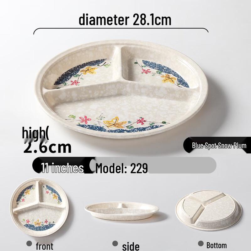 Melamine Divided Canteen Meal Tray