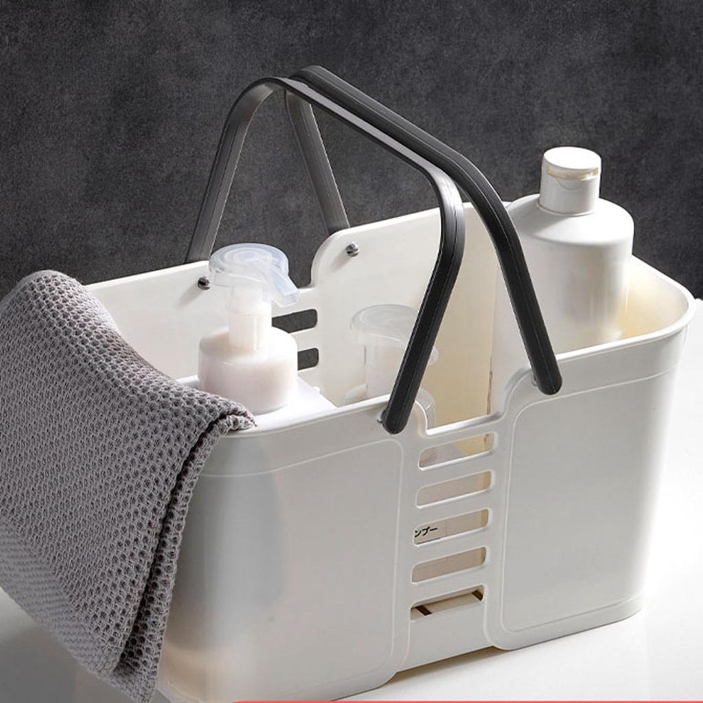 Bathroom Storage Basket Plastic Handheld Large Capacity Draining Thickened Heightened Square Toiletr