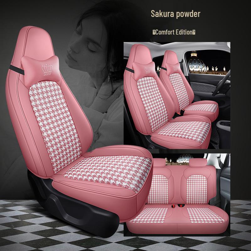 Leapmotor T03 Hahnentritt Autositzbezug - High-End Vollumschließend, Ganzjahreskissen.