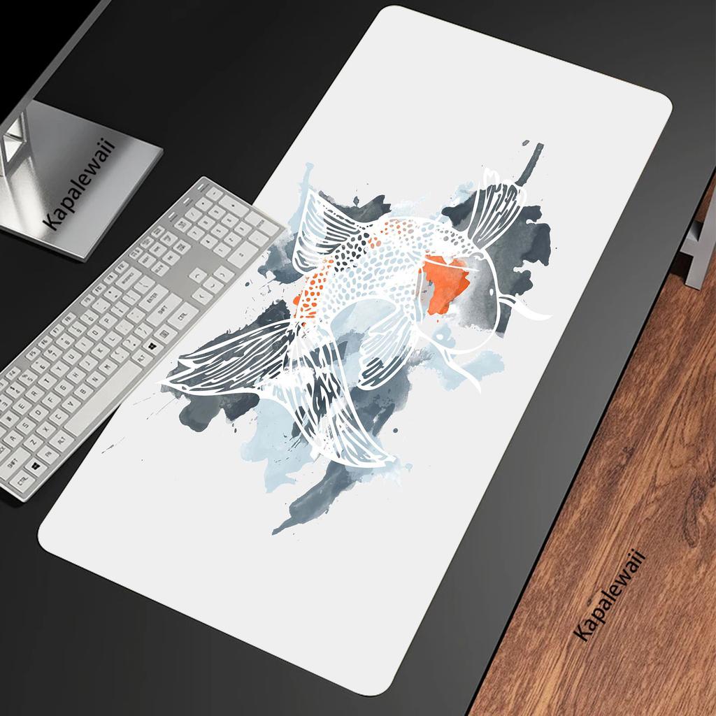 Japanese Koi Gaming Mouse Pad Large Gamer Mousepad Notebook Computer Desk Mat XXL Locking Edge Mouse Mat Rubber Keyboard Pads