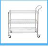 Stainless Steel Adjustable Three-Layer Flatbed Cart for Goods
