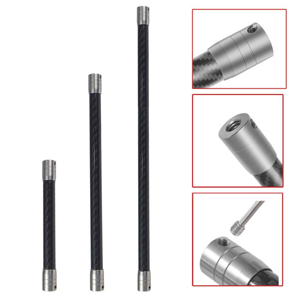 Carbon Fiber Extension Rod With 1/4 Threaded Mount Stainless Steel 3 Size Option Slip Proof Grip Photography Tool