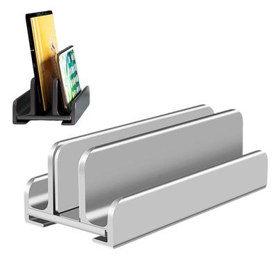 Vertical pour ordinateur portable Peut contenir 3 Alliage d'aluminium Réglable Tablette et Smartphone Silicone Compatible avec Plusieurs Appareils Support Argenté, PC, Construction,