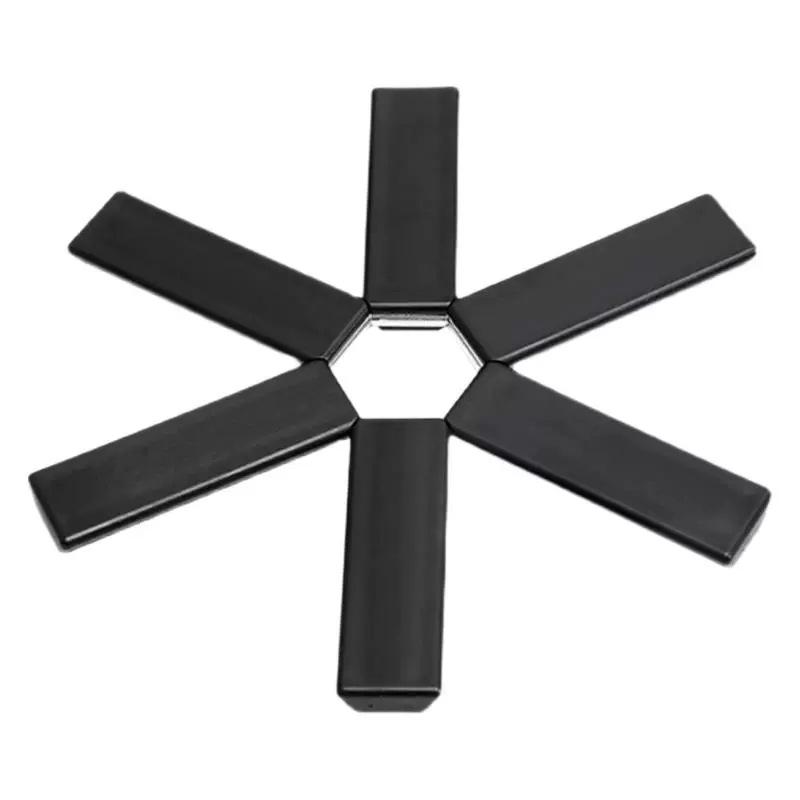 

Folding Heat Insulation Pot Mat Dish Placemat Coasters High Temperature Pots And Pans Kitchen Gadgets Kitchen Accessories 19 CM чёрный