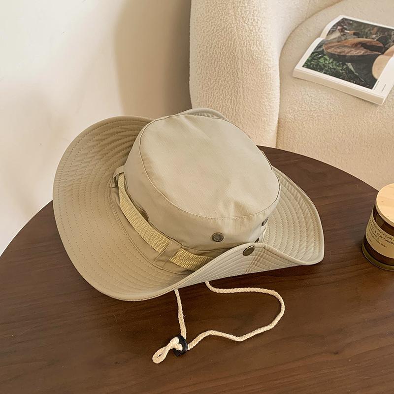 Pink Western Cowboy Hat Women Summer Spicy Outdoor Camping Mountaineering Hat Large Brim Sunshade Waterproof Fisherman Cap