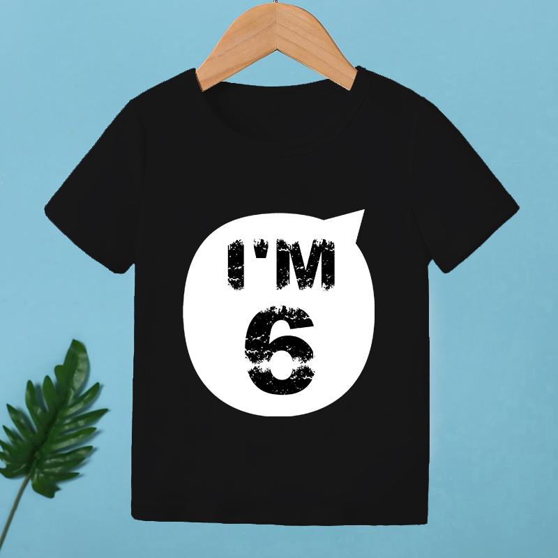 2026 Children Happy Birthday I'M 1 2 3 4 5 6 7 8 9 Years Number Print Funny T-shirts Boys & Girls Baby Tops Kids Summer T Shirt