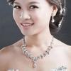 Crystal Stones Silver Color Rhinestone Bridal Wedding Sets Necklace Earrings Tiara Jewelry Set for Women Gift