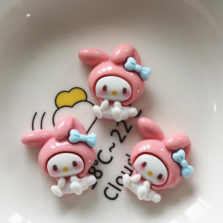 10Pcs New Mini Kawaii Cartoon Animal Girl Series Flat Bottom Scrapbook  Diy Jewelry Making Hairwear Accessorie A16