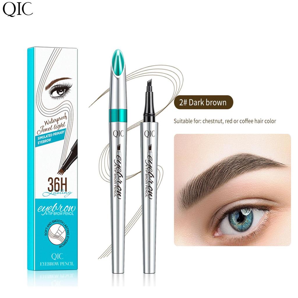 2024QIC New 3D Waterproof Micro-knife Magic Eyebrow Four-pronged Eyebrow Pencil Wild Water Eyebrow Pencil