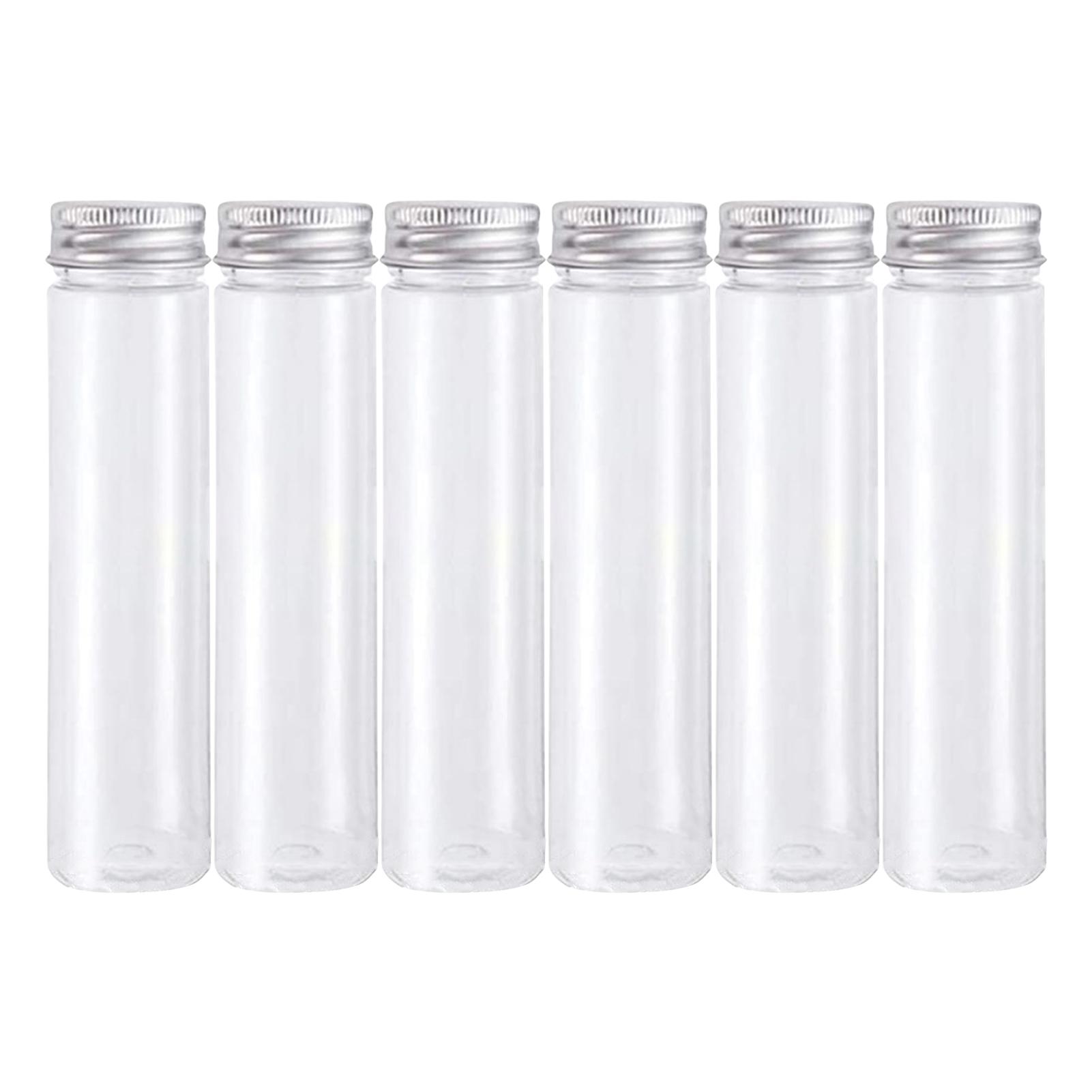 

6pcs/12pcs 32x143mm Transparent Plastic Test Tube With Lids Flat Bottom Laboratory Wedding Favors Spice Tube