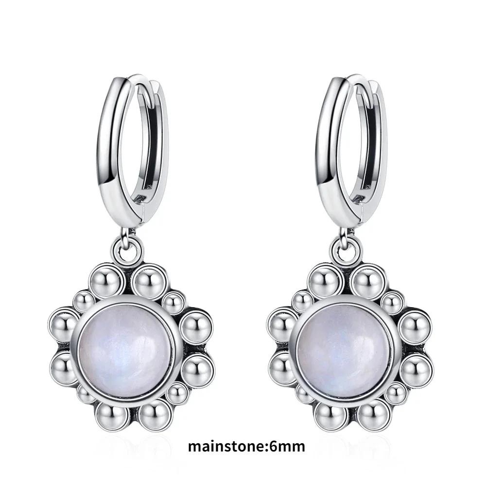 Neue Elegante Natürliche Kyanit Silber Tropfenohrringe für Damen Vintage Hochzeit Verlobung Creolen Ohrringe Geschenke