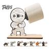 Gatto Nero Regalo di Festa 2 Pezzi Portasciugamani di Carta di Halloween, Dispenser Rotolo da Tavolo Animale Cartone Animato, Supporto in Legno per Asciugamani di Carta da Banco per