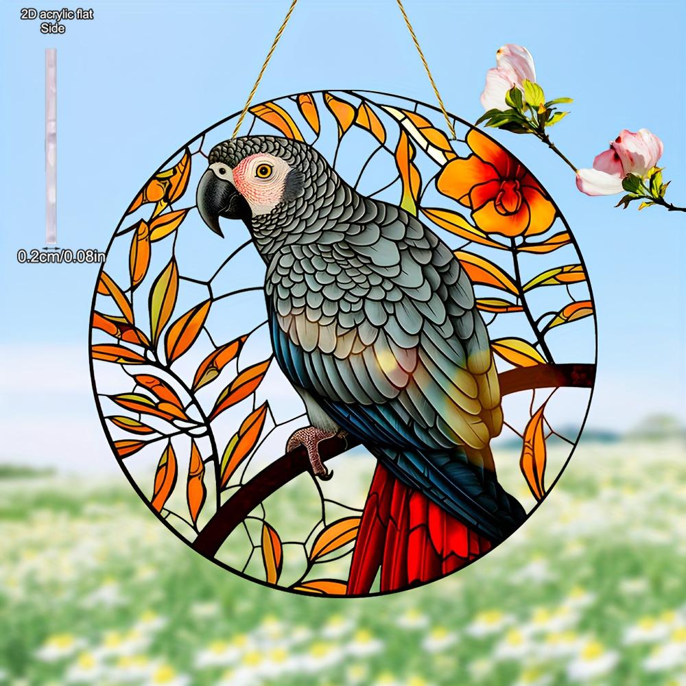 Red Tail Eagle Sunshine Catcher, Stained Glass Style, Animal Theme, Nurseries, Vintage Home Decor Wall for Bar Kitchen, Restaurant Shop Wall Decor, C