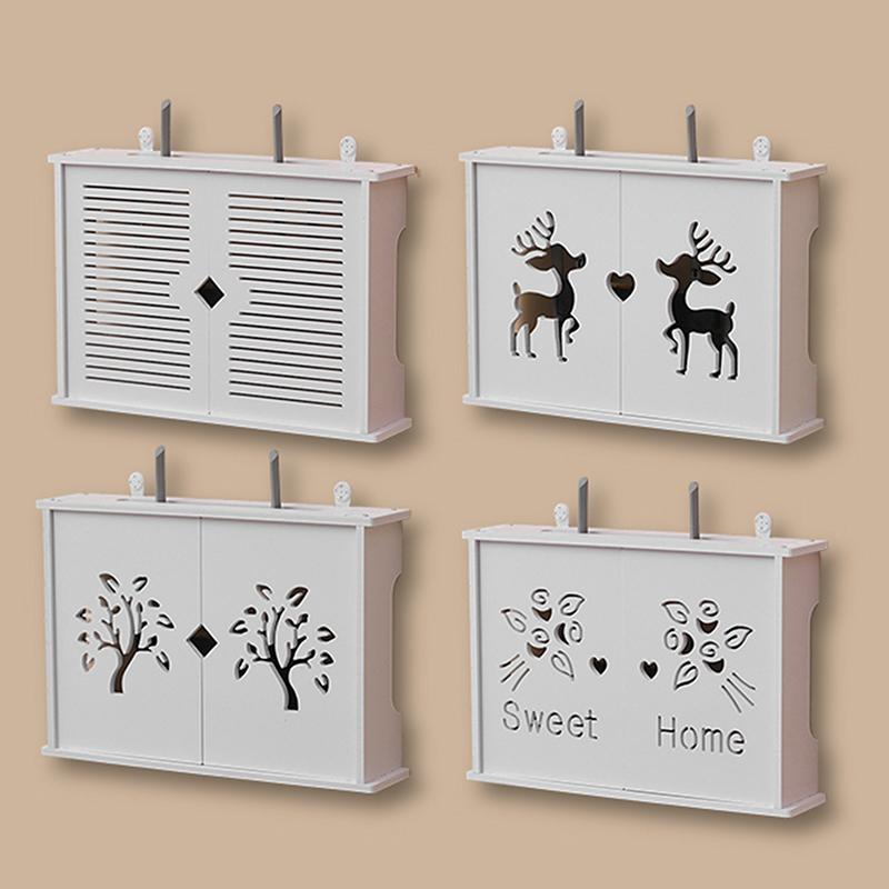 Scaffale da Parete Creativo Senza Foratura Scatola Porta Router Wifi Wireless Grande Staffa da Parete per Prese Organizer per Cavi