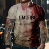 Halloween Horror Men's T-shirt Blood 3D Printed Round Neck Short Sleeved T-shirt