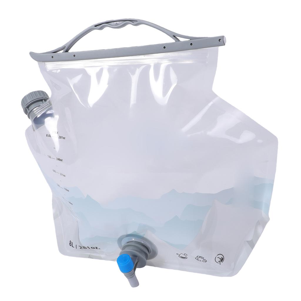 8L Water Storage Bag Large Capacity Faucet Design Portable Foldable Water Container Bag for Camping
