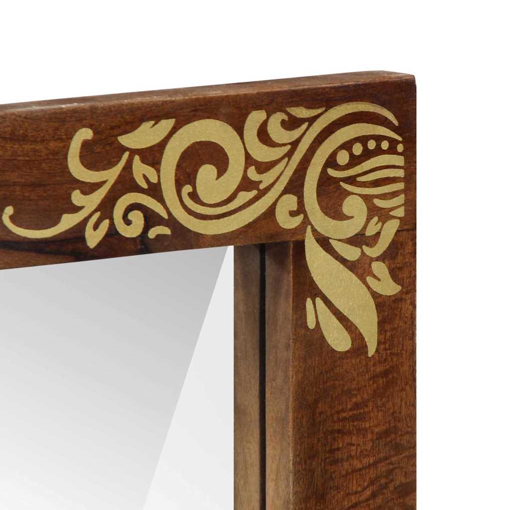 Bathroom Mirror with Honey Brown Mirror Frame 70 x 50 x 2.5 cm