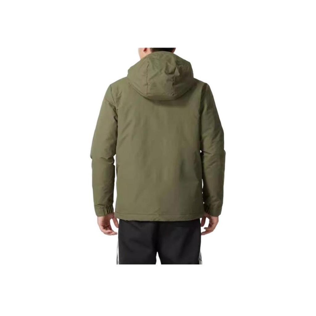 adidas Sportlicher Lifestyle Serie Gestreiftes Design Kapuzenjacke Bequem Modisch Baumwolljacke Herrenjacke Armeegrün IV9230