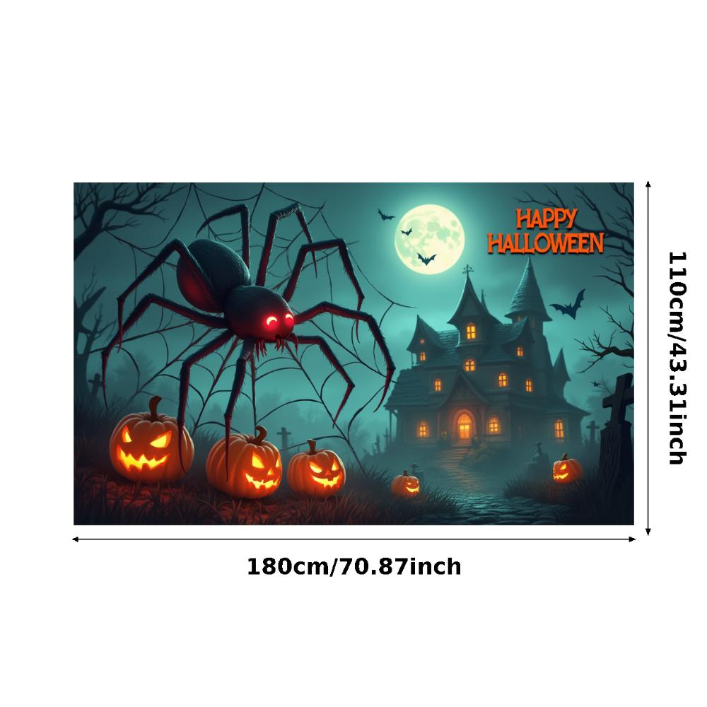 Halloween Banner Haunted Effect Halloween Party Banner Pumpkin Backdrop Pumpkin Illustration Night Theme Banner For Haunted