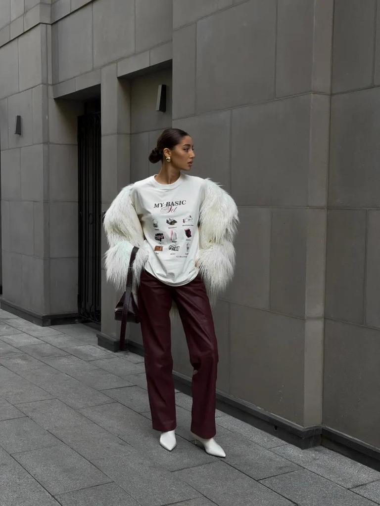 Autumn Cotton Long-Sleeve Tee: European & American Style, Fun Print, Age-Reducing, Trendy & All-Match