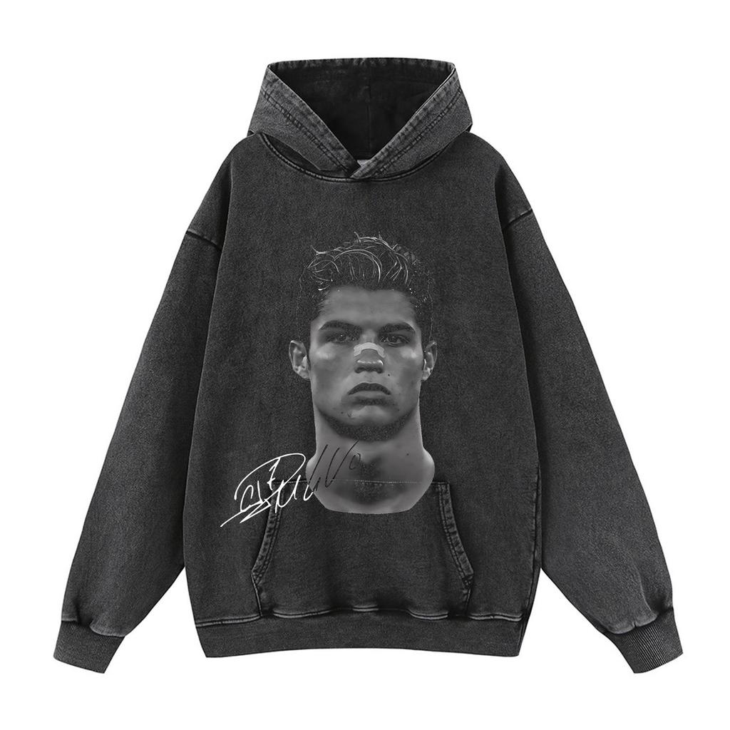 Autumn/Winter 420G Street Football Print Heavyweight Pullover Hoodie