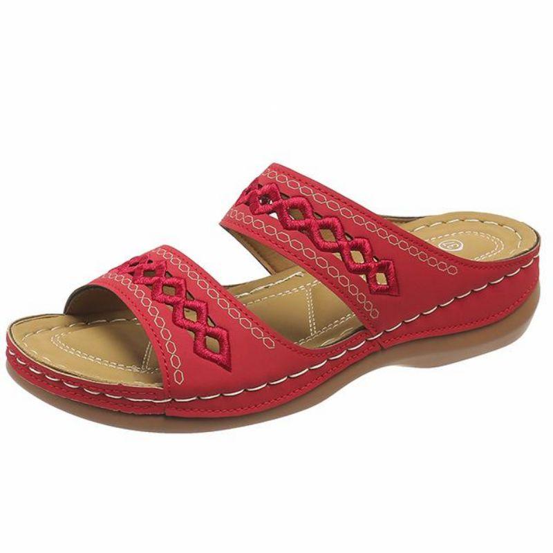 Fashion Comfortable Wedge Slippers for Women Summer 2024 Hollow Out Platform Sandals Woman Plus Size Anti Slip Beach Sldies Flip Flops