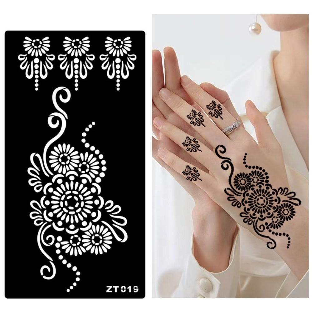 Personalized India Temporary Tattoo Ethnic Style Black Tattoo Decals Arm Foot Tattoos  Women Lady