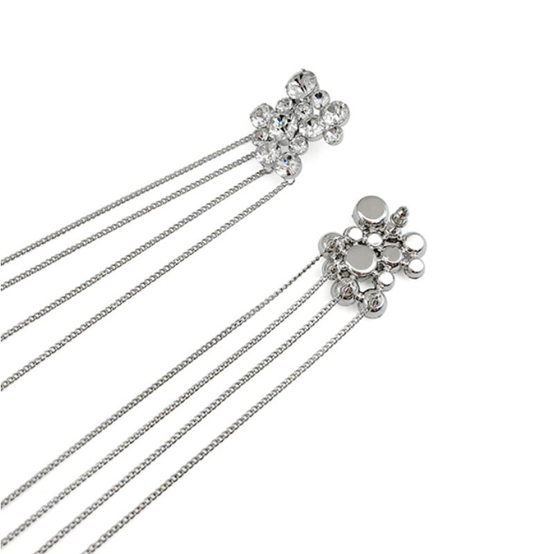 Ohrringe für Damen aus 925er Silbernadel mit künstlichen Strasssteinen und langen Quasten für Hochzeitsfeiern Modeschmuck (5 Stück kostenloser Versand)