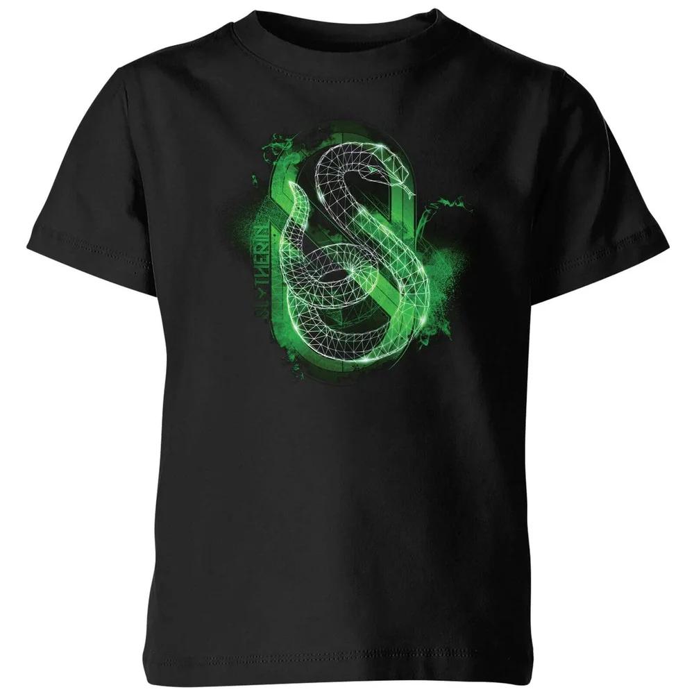 Harry Potter Slytherin Geometric Kids  T-Shirt - Black - 3-4 Years 110