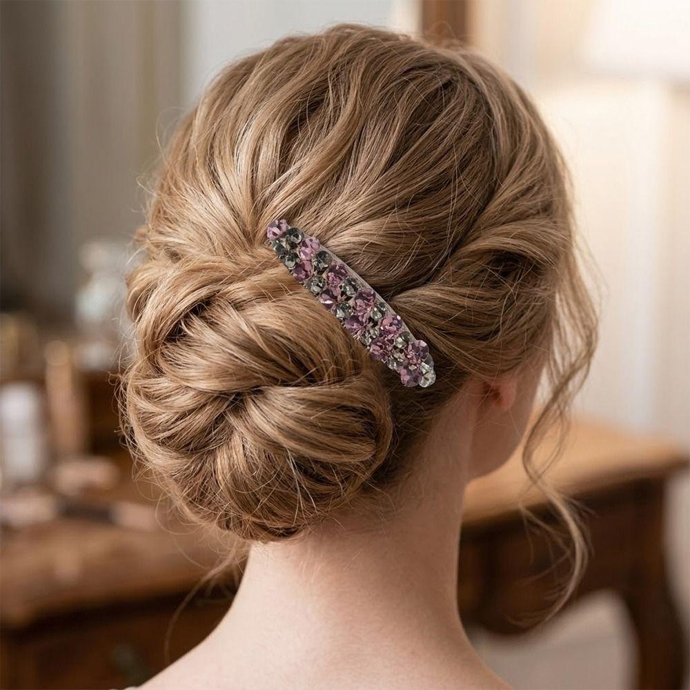 Mehrfarbige Kamm-Klammer Voll besetzt mit Strasssteinen Pony Haarspange mit Kamm Einsatz für Prinzessinnen Haaraccessoires