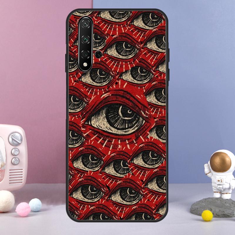 Scary Face Eyes For Huawei Nova 7i 8i 11i 12i 12s Y73 Y70 Y90 Y60 Y72 Y61 Y91 9 10 SE P30 Pro P40 Lite Case