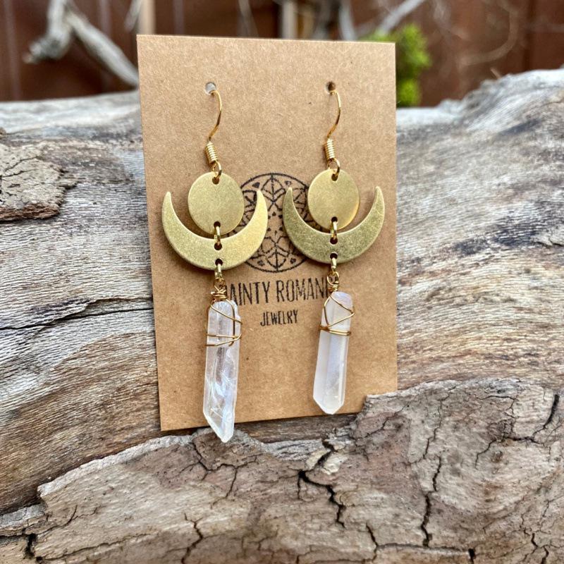 Crescent Crystal Earrings for Cross-border Trade