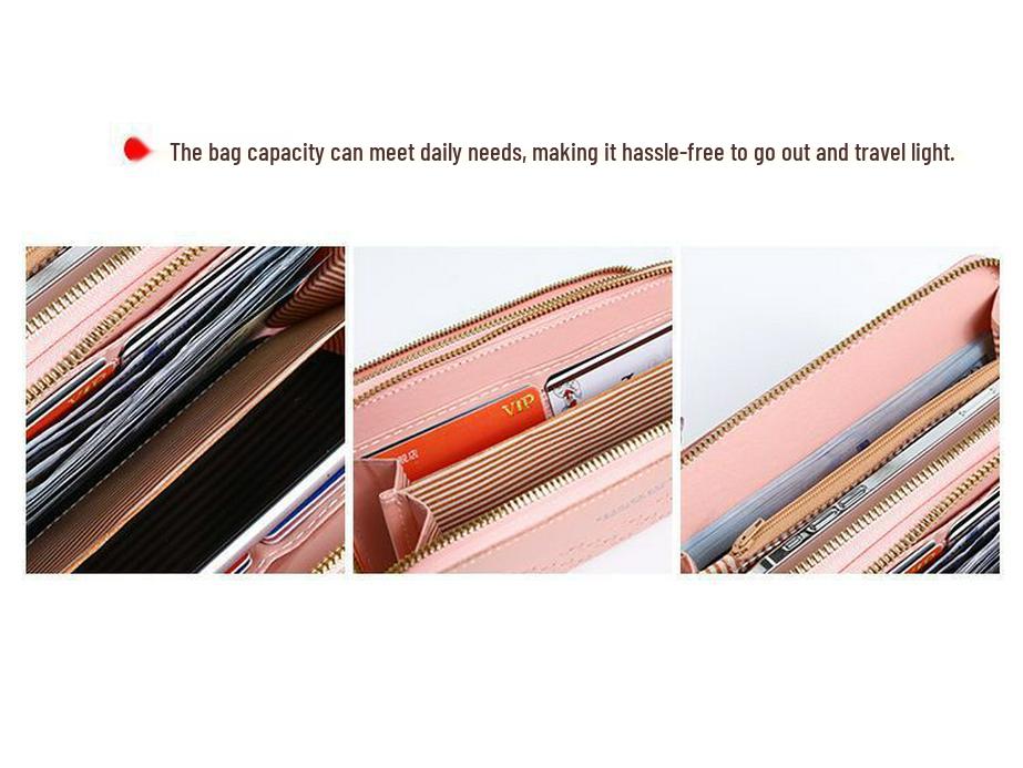 Women's Large Zipper Wallet with Phone Pocket and Card Slots