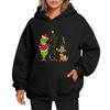 Ladies' Christmas Style Printed Hoodie With Wool And Pockets For Women